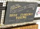 Ruby Florence YOUNG, died 1 April 1971 aged 75 years; Brooweena St Mary's Anglican cemetery, Woocoo Shire 