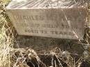 
Charles McKAY
d: 5 Jul 1914, aged 77
Fairview Cemetery, Bryden, Somerset Region, Queensland

