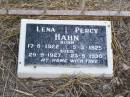 
Lena HAHN,
born 17-8-1922 died 29-9-1927;
Percy HAHN,
born 5-3-1925 died 23-5-1930;
Caffey Cemetery, Gatton Shire
