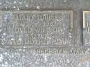 Mary Louise ARNDT, 1915 - 1987, wife of Walter, mother of Frederick, Mary & Gary; Walter ARNDT, 1913 - 1993 aged 80 years, husband of Mary Louise, father of Frederick, Mary & Gary; Caffey Cemetery, Gatton Shire 
