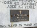 Wilhelm ARNDT, husband father, died 8 July 1967 aged 63 years; Hilda Louisa, 1905 - 1991, with dad; Caffey Cemetery, Gatton Shire 