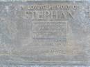 Narelle Brenda STEPHAN, 20-4-1954 - 9-5-1986, accidentally killed, husband Warren, children Belinda, Katrina & Mark; Caffey Cemetery, Gatton Shire 