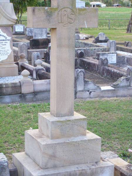 Anne Louisa MICKHOLZ,  | died 9 July 1915 aged 86 years;  | Caffey Cemetery, Gatton Shire  |   | 