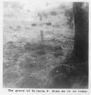 "Here lies a pioneer" (on a property burial cemetery near Mount Sylvia) William F SINN died 1895, aged 56 (a.k.a. Wilhelm F SINN. wife: Helene SINN) 