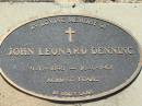 John Leonard DENNING, 9-12-1896 - 16-61961 aged 65 years; Canungra Cemetery, Beaudesert Shire 