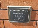 Kenneth Leslie MITCHELL, 5-11-1914 - 24-7-1987; Canungra Cemetery, Beaudesert Shire 