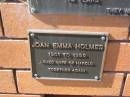 
Joan Emma HOLMES,
wife of Harold,
1901 - 1999;
Canungra Cemetery, Beaudesert Shire
