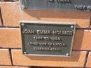 Joan Emma HOLMES, wife of Harold, 1901 - 1999; Canungra Cemetery, Beaudesert Shire 