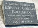 Ernest Gordon BUCHANAN, died 10 Sept 1972 aged 83 years; Canungra Cemetery, Beaudesert Shire 