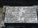 William RANDOLPH, husband father, died 8-12-1968 aged 46 years; Eileen Patrica RANDOLPH, mother, died 17-10-1974 aged 50 years; Canungra Cemetery, Beaudesert Shire 