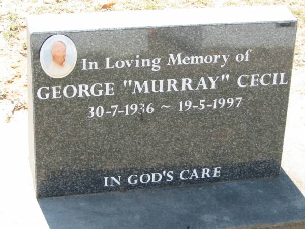 George  Murray  CECIL,  | 30-7-1936 - 19-5-1997;  | Canungra Cemetery, Beaudesert Shire  | 