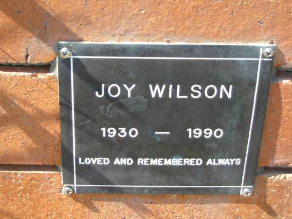Joy WILSON,  | 1930 - 1990;  | Canungra Cemetery, Beaudesert Shire  | 