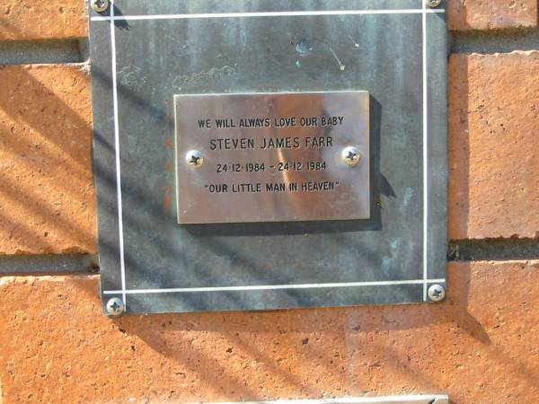 Steven James FARR,  | baby,  | 24-12-1984 - 24-12-1984;  | Canungra Cemetery, Beaudesert Shire  | 