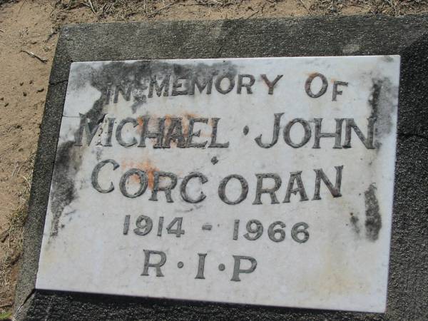 Michael John CORCORAN,  | 1914 - 1966;  | Canungra Cemetery, Beaudesert Shire  | 