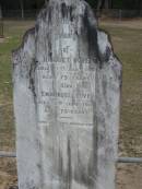 
Harriet LOVE died 21 Jan 1910 aged 75 years;
Emmanuel LOVE died 2 June 1910 aged 73 years;
Chambers Flat Cemetery, Beaudesert

