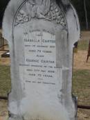 
Isabella CARTER died 1 Oct 1891 aged 72 years;
George CARTER husband of Isabella died 31 May 1896 aged 72 years;
Chambers Flat Cemetery, Beaudesert
