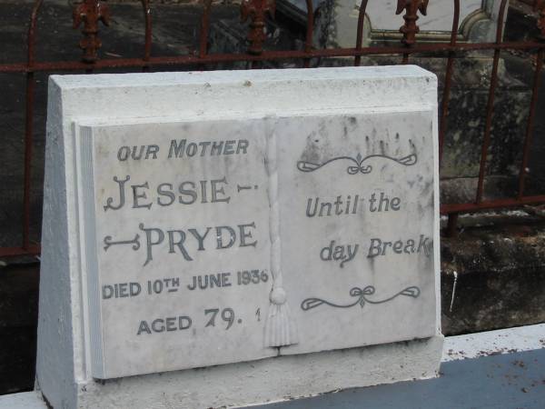 Jessie Pryde 10 Jun 1936 aged 79  | Chapel Hill Uniting Church (formerly Methodist) - Brisbane  | 
