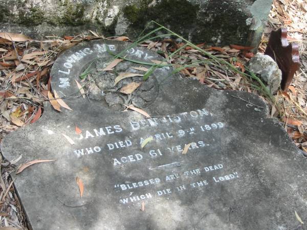 James Denniston 9 Apr 1899 aged 61  | Chapel Hill Uniting (formerly Methodist) Cemetery - Brisbane  |   | 