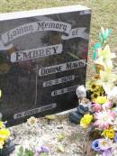 
Dorine Mavis EMBREY,
26-5-1920 - 6-4-1996;
Coleyville Cemetery, Boonah Shire
