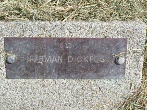Norman DICKFOS;  | Coleyville Cemetery, Boonah Shire  | 