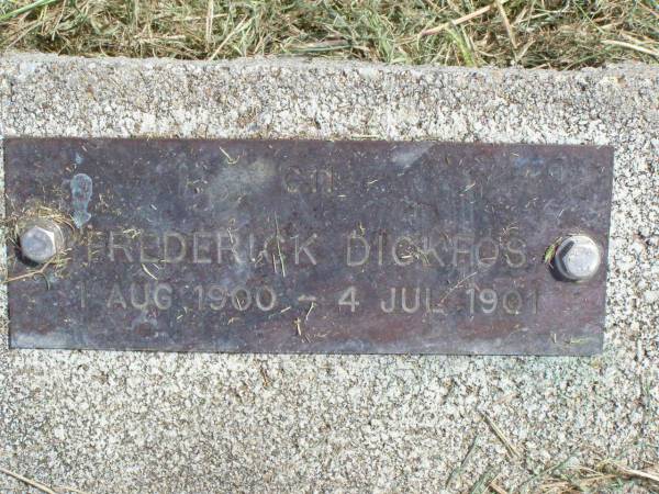 Frederick DICKFOS,  | 1 Aug 1900 - 4 July 1901;  | Coleyville Cemetery, Boonah Shire  | 