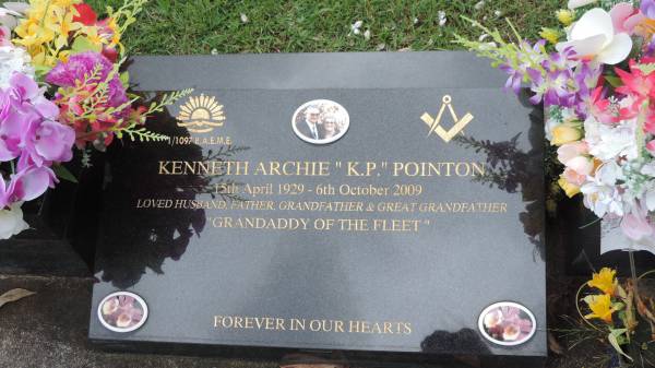 Kenneth Archie (KP) POINTON  | b: 15 Apr 1929  | d: 6 Oct 2009  |   | Cooloola Coast Cemetery  |   | 