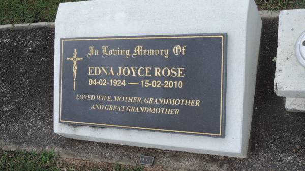 Edna Joyce ROSE  | b: 4 Feb 1924  | d: 15 Feb 2010  |   | Cooloola Coast Cemetery  |   | 