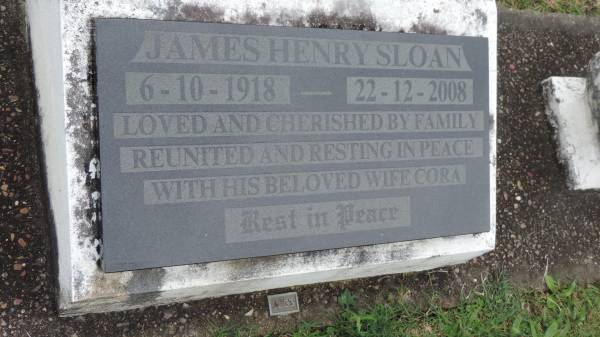 James Henry SLOAN  | b: 6 Oct 1918  | d: 22 Dec 2008  | wife: Cora  |   | Cooloola Coast Cemetery  |   | 