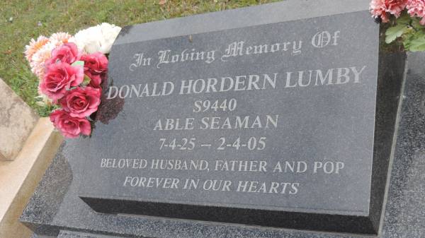 Donald Hordern LUMBY  | b: 7 Apr 1925  | d: 2 Apr 2005  |   | Cooloola Coast Cemetery  |   | 