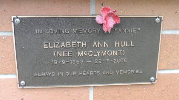 Elizabeth Ann HULL (nee McCLYMONT)  | b: 19 Sep 1953  | d: 22 Jul 2006  |   | Cooloola Coast Cemetery  |   | 
