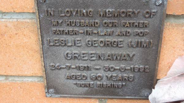 Leslie George (Jim) GREENAWAY  | b: 24 Jul 1911  | d: 30 May 1992 aged 80  |   | Cooloola Coast Cemetery  |   | 