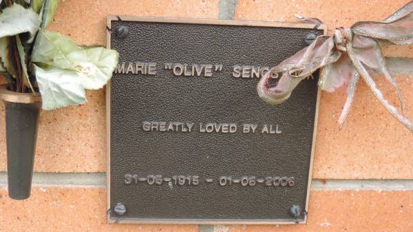 Marie  Olive  SENGSTOCK  | b: 31 May 1915  | d: 1 Jun 2006  |   | Cooloola Coast Cemetery  |   | 