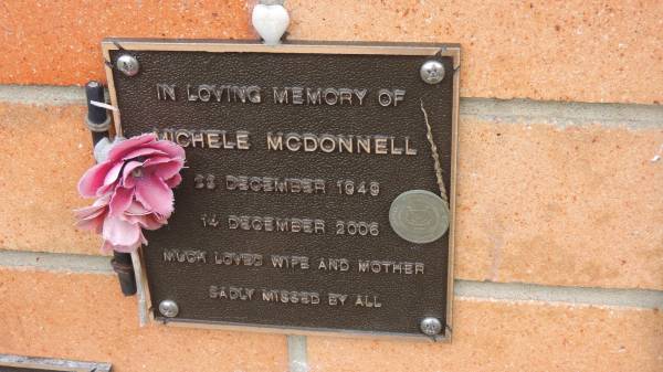 Michele MCDONNELL  | b:23 Dec 1949  | d: 14 Dec 2006  |   | Cooloola Coast Cemetery  |   | 