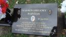
Warren Gregory POINTON
b: 2 Jul 1964
d: 1 Jan 2016
father of Dallas and Elise
youngest son of Ann and Ken (POINTON)
brother to Brian, Malcolm, Stephen

Cooloola Coast Cemetery

