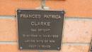 
Frances Patrica CLARKE (nee BRIGHT)
b: 19 Apr 1946
d: 14 May 1986
wife of Ron

Cooloola Coast Cemetery

