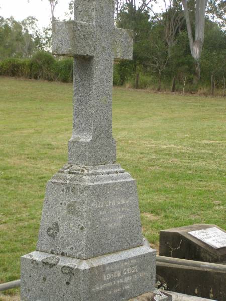 Rudolph GNECH,  | died 23 July 1917 aged 59 years;  | Hermine GNECH,  | wife,  | died 3 Oct 1940 aged 73 years;  | Coulson General Cemetery, Scenic Rim Region  | 