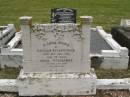 
Arthur FITZPATRICK,
died 23 July 1939 aged 79 years;
Hulda FITZPATRICK,
died 26 Oct 1950 aged 80 years;
Coulson General Cemetery, Scenic Rim Region
