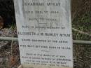 George MCKAY, husband of Johannah MCKAY, died 7 Dec 1904 aged 73 years; Elizabeth J.M. Hamley MCKAY, grand-daughter, died 18 Sept 1905 aged 14 years; Johanna, wife of Geo MCKAY, died 30 Jan 1910 aged 76 years; Coulson General Cemetery, Scenic Rim Region 
