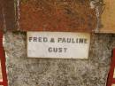 Fred & Pauline GUST; Crows Nest Methodist Pioneer Wall, Crows Nest Shire 