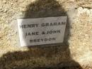 Henry GRAHAM; Jane & John BREYDON; Crows Nest Methodist Pioneer Wall, Crows Nest Shire 