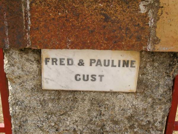 Fred & Pauline GUST;  | Crows Nest Methodist Pioneer Wall, Crows Nest Shire  | 