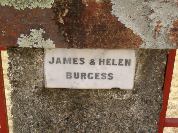 James & Helen BURGESS:  | Crows Nest Methodist Pioneer Wall, Crows Nest Shire  | 