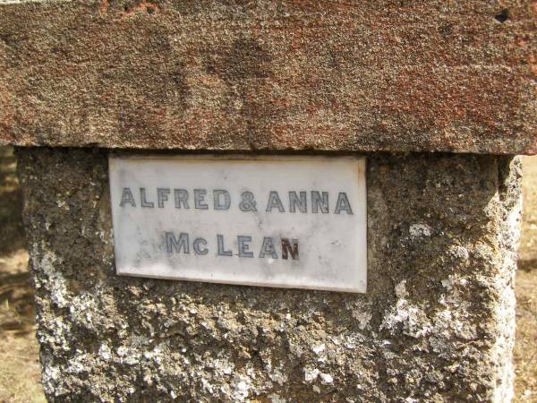 Alfred & Anna MCLEAN;  | Crows Nest Methodist Pioneer Wall, Crows Nest Shire  | 