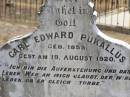 
Carl Edward PUKALLUS,
born 1855 died 19 August 1920;
Wilhelmine PUKALLUS (nee LANGE),
born 12 Feb 1860 died 10 March 1923;
Douglas Lutheran cemetery, Crows Nest Shire
