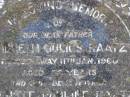 
Wilhelm Julius RAATZ, father,
died 11 Jan 1960 aged 82? years;
Auguste Pauline RAATZ, mother,
died 9 Nov 1961 aged 76? years;
Douglas Lutheran cemetery, Crows Nest Shire
