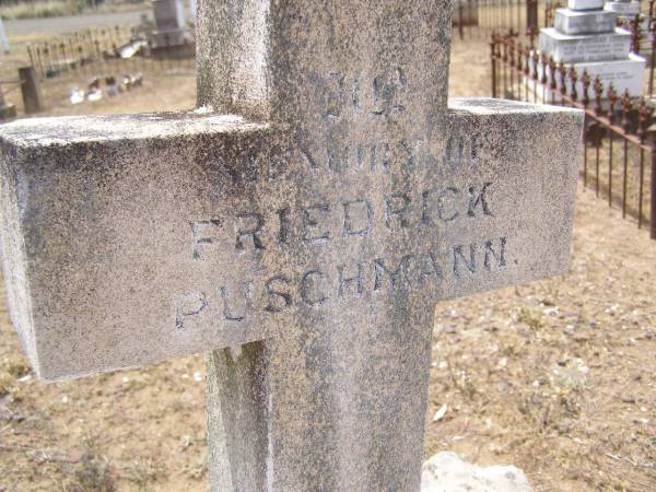 Friedrick PUSCHMANN,  | born 19? Sept 1905 died 21 April 1907;  | Douglas Lutheran cemetery, Crows Nest Shire  | 