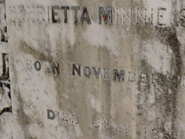 Henrietta Minnie SCHUBRING,  | born 10 Nov 1828,  | died 13 July 1903;  | Dugandan Trinity Lutheran cemetery, Boonah Shire  | 