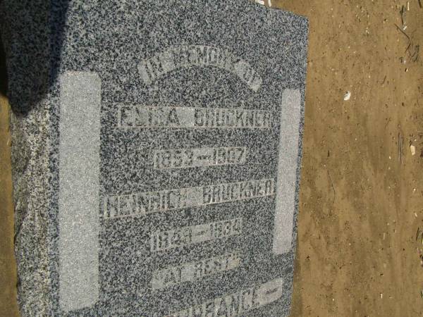 Elisa BRUCKER,  | 1853 - 1907;  | Heinrich BRUCKNER,  | 1849 - 1934;  | Dugandan Trinity Lutheran cemetery, Boonah Shire  | 