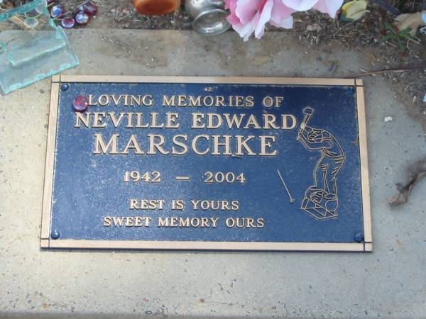 Neville Edward MARSCHKE,  | 1942 - 2004;  | Dugandan Trinity Lutheran cemetery, Boonah Shire  | 