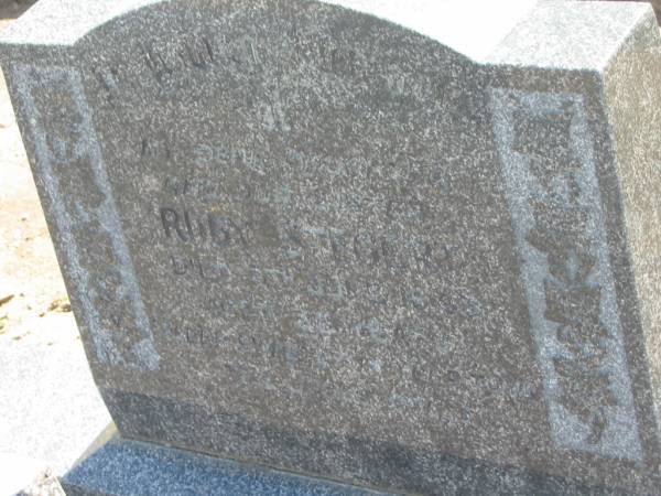 Ruby STEGERT,  | daughter sister,  | died 9 June 1943 aged 38 years;  | Dugandan Trinity Lutheran cemetery, Boonah Shire  | 